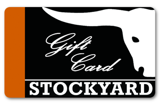 stockyard logo over black background with orange broder on left side